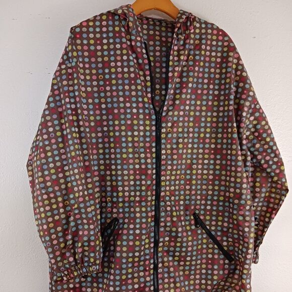 Shedrain polka dot brown rain coat size M/L - Picture 1 of 6